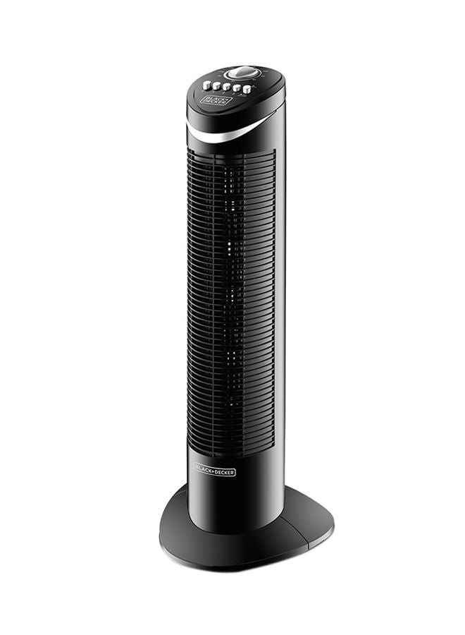 Tower Fan with 3 Speed Settings, 50W 65° Oscillation, Quiet Operation, Portable Design with Carry Handle, 120-Min Timer, Adjustable Airflow for Home or Travel TF50-B5 Black