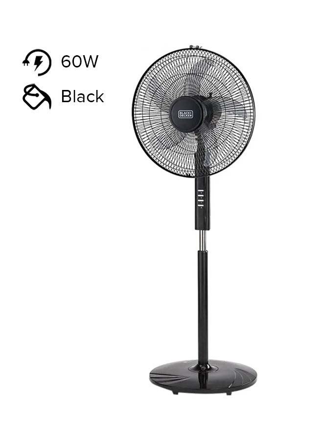 60W Stand Fan 16 Inch Diameter, 90° Wide Swing 3 Speeds Plus Modes And 5AS Blade, For The Perfect Temperature 60 W FS1620-B5 Black