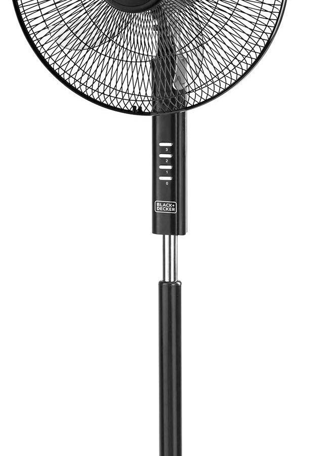 60W Stand Fan 16 Inch Diameter, 90° Wide Swing 3 Speeds Plus Modes And 5AS Blade, For The Perfect Temperature 60 W FS1620-B5 Black