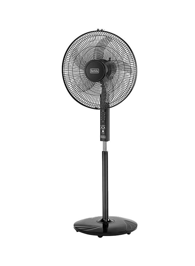 Stand Fan 16 Inch, 60W, with 90° Wide Oscillation, 3 Speeds, 5-Blade Design, Adjustable Height, Remote Control, and Pedestal Stand for Optimal Air Circulation 60 W FS1620R-B5 Black