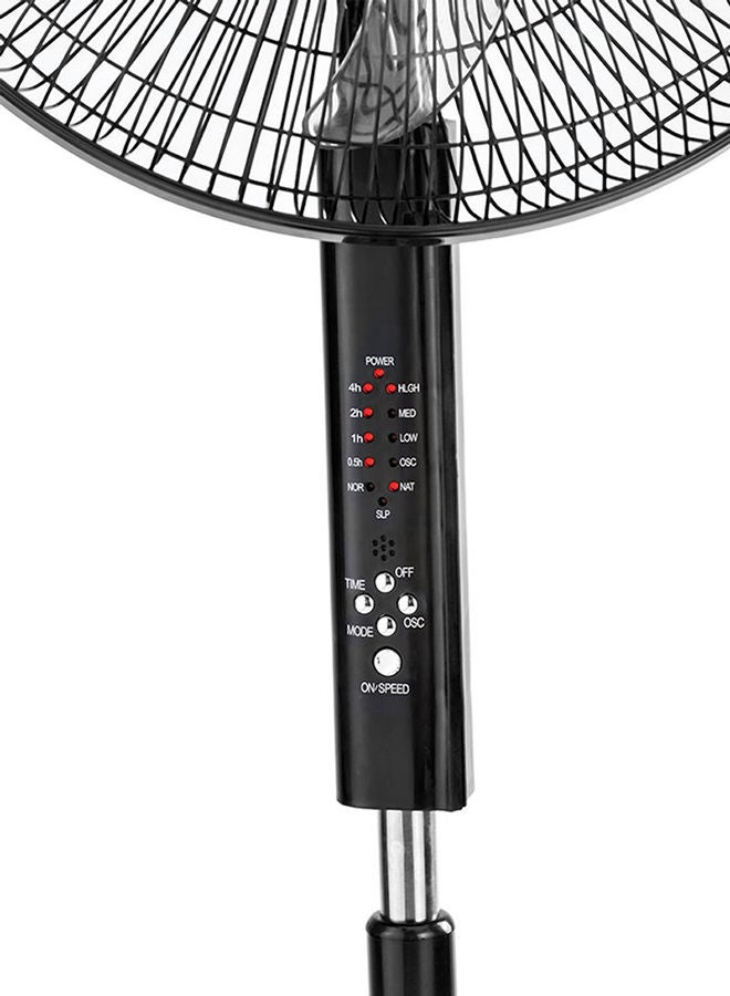 Stand Fan 16 Inch, 60W, with 90° Wide Oscillation, 3 Speeds, 5-Blade Design, Adjustable Height, Remote Control, and Pedestal Stand for Optimal Air Circulation 60 W FS1620R-B5 Black