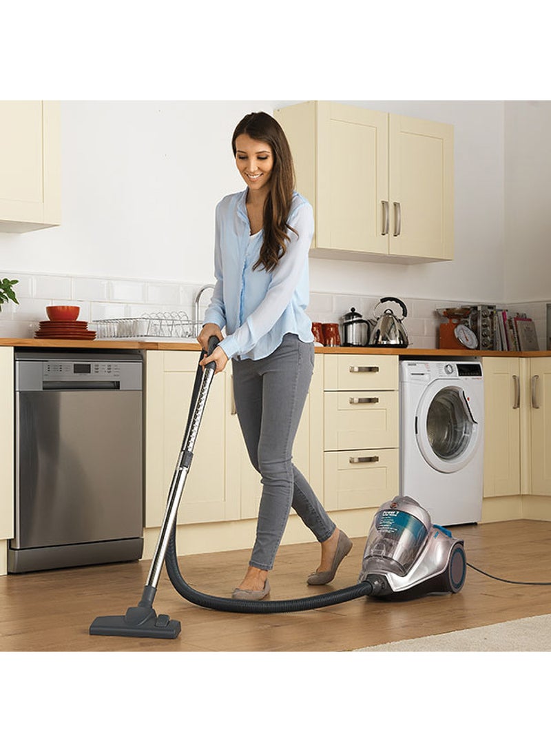 Power 7 Bagless Cyclonic Canister Vacuum Cleaner With HEPA Filter, Powerful Performance For Home And Office, Large Capacity - 4 L 2400 W HC84-P7A-ME Blue/Silver