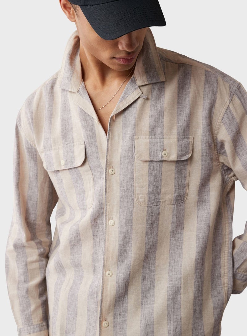 Regular Fit Long Sleeve Striped Shirt