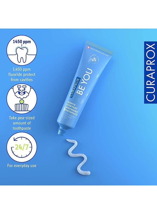 Curaprox Be You BlackBerry + Liquorice Toothpaste Blue 60ml - Gentle Everyday Whitening Toothpaste - SLS Free, Microplastic Free, Triclosan Free, Fluoride Toothpaste