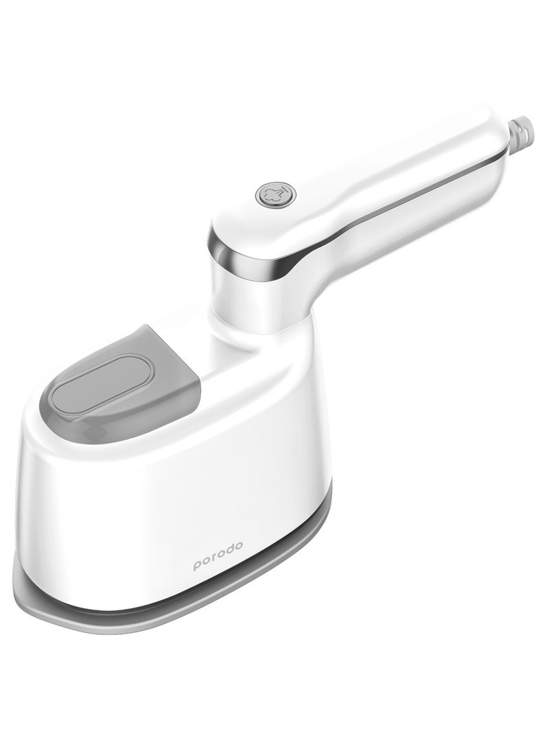 Compact Portable Steam & Heat Iron with Rotating Handle for travel with 120ml Water Tank Capacity/ Ceramic Soleplate / Handheld Steam / Flat Iron Dry & Wet / Garment Steamer 1100W - White