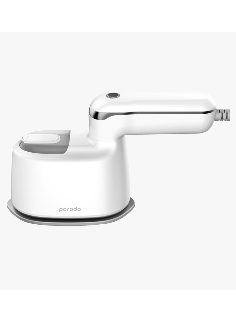 Compact Portable Steam & Heat Iron with Rotating Handle for travel with 120ml Water Tank Capacity/ Ceramic Soleplate / Handheld Steam / Flat Iron Dry & Wet / Garment Steamer 1100W - White