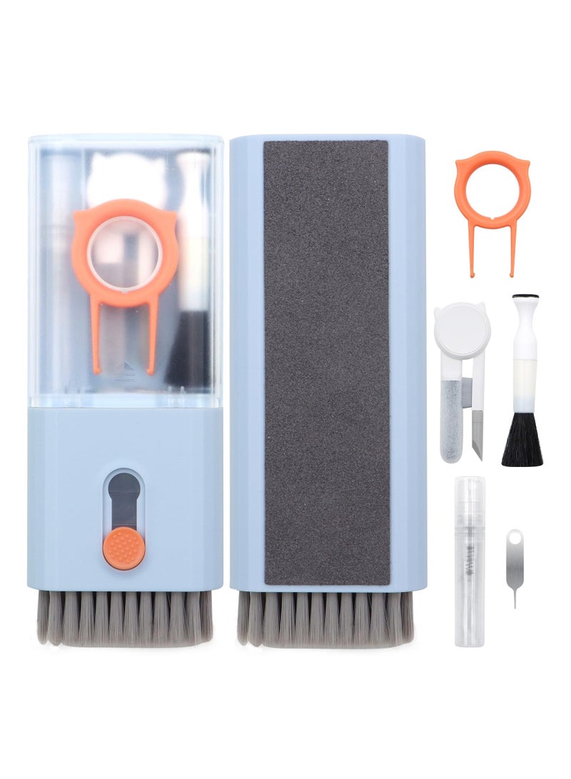 10-in-1 Keyboard Screen Cleaner Kit, Multifunctional Laptop Cleaning Brush with Keycap Puller and Brush, Screen Wipe Tools for MacBook, Tablet, PC, Phones, Earphone