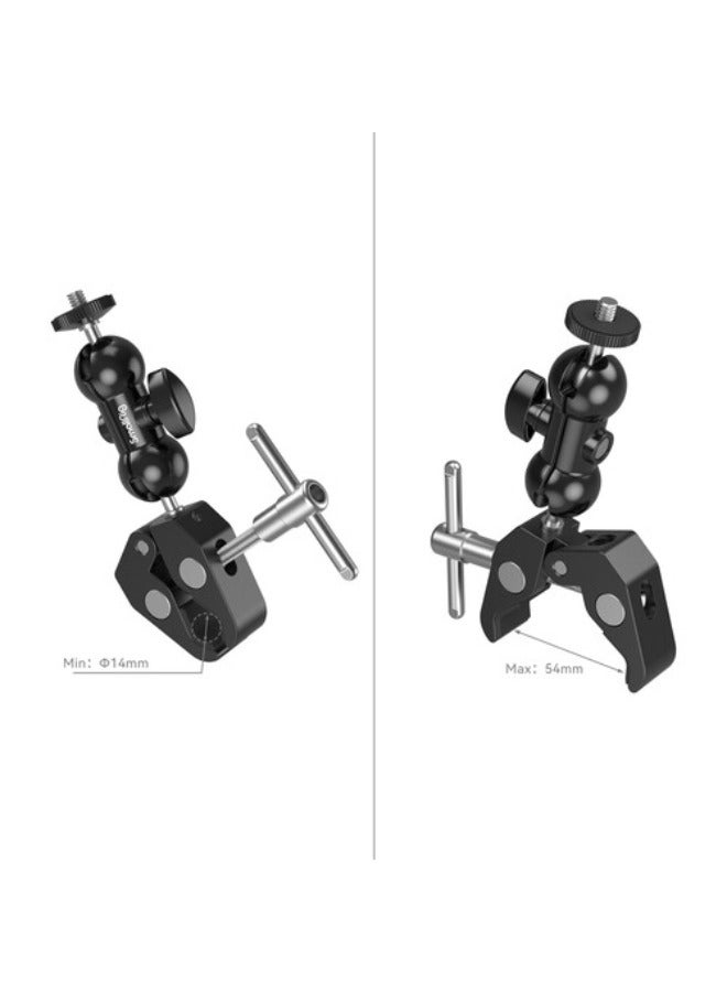 Crab-Shaped Super Clamp With Ball Head Magic Arm, Action Mount & Phone Holder Kit