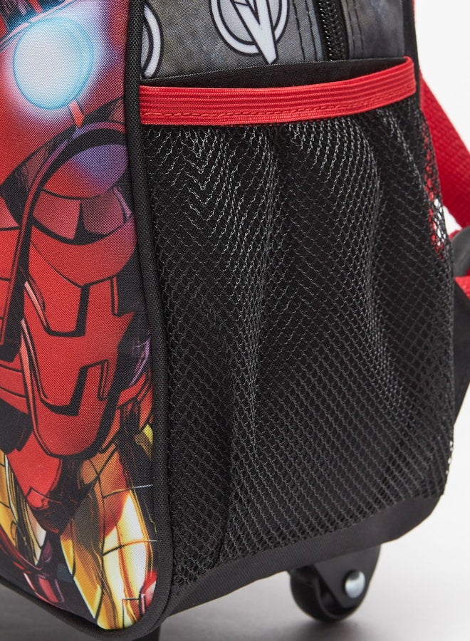 Avengers Print Trolley Backpack with Retractable Handle - 34x25x12 cm