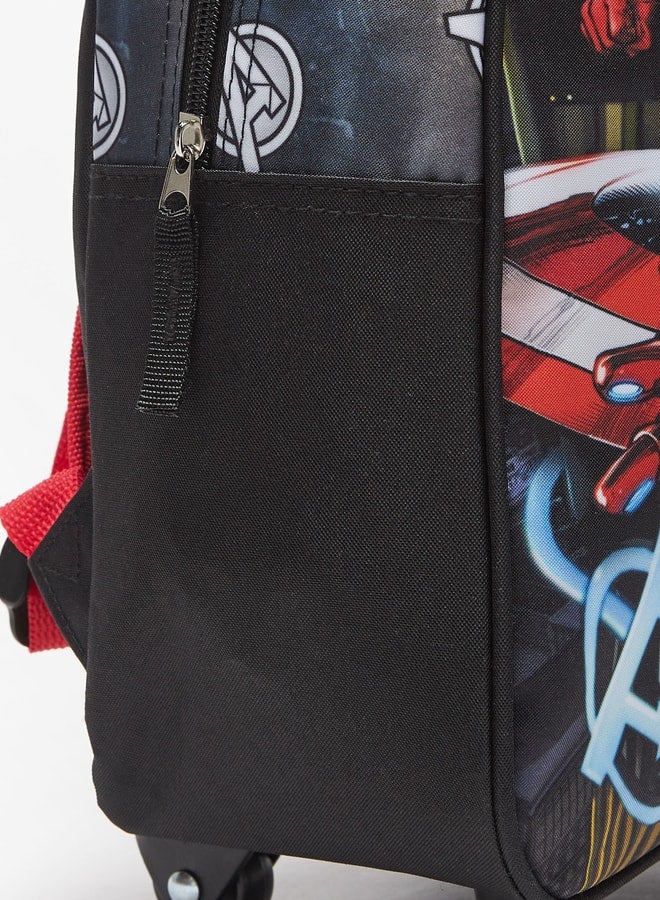 Avengers Print Trolley Backpack with Retractable Handle - 34x25x12 cm