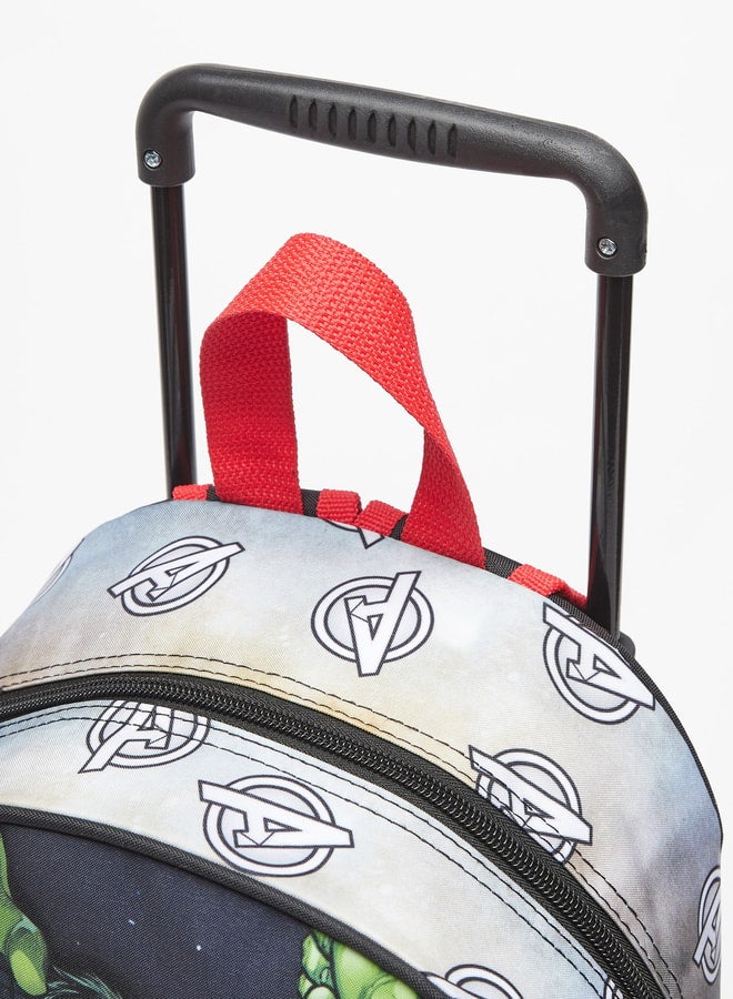 Avengers Print Trolley Backpack with Retractable Handle - 34x25x12 cm