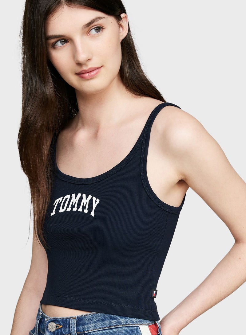 Knitted Logo Tank Top