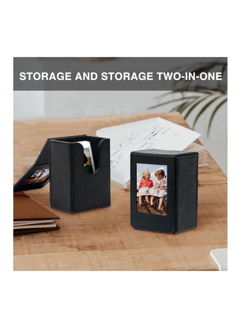 Mini 3 inch Film Picture Holder Case, Functional Storage Case for Fujifilm Instax Mini 12/11/99/90/EVO Camera Film Accessories Photo Pouch Protection Case Can hold 50+ films (Black)