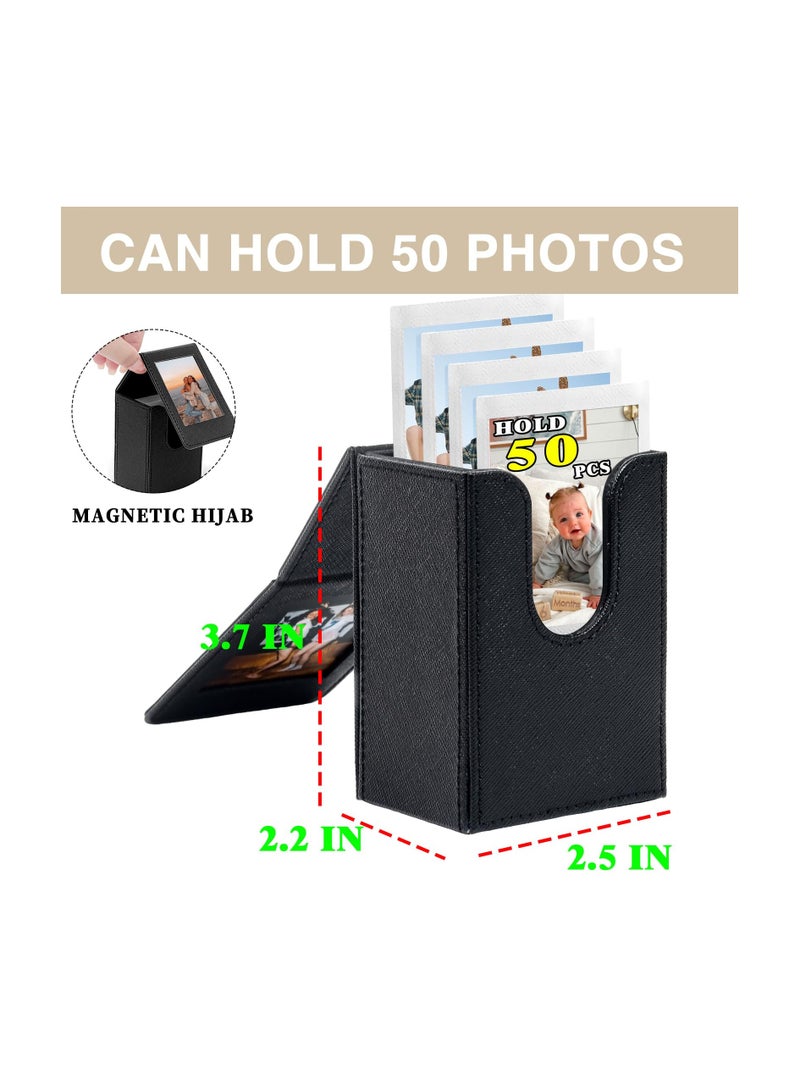 Mini 3 inch Film Picture Holder Case, Functional Storage Case for Fujifilm Instax Mini 12/11/99/90/EVO Camera Film Accessories Photo Pouch Protection Case Can hold 50+ films (Black)