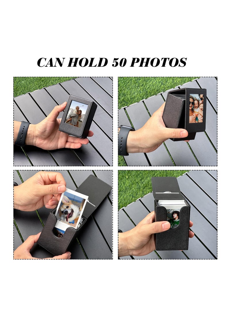 Mini 3 inch Film Picture Holder Case, Functional Storage Case for Fujifilm Instax Mini 12/11/99/90/EVO Camera Film Accessories Photo Pouch Protection Case Can hold 50+ films (Black)