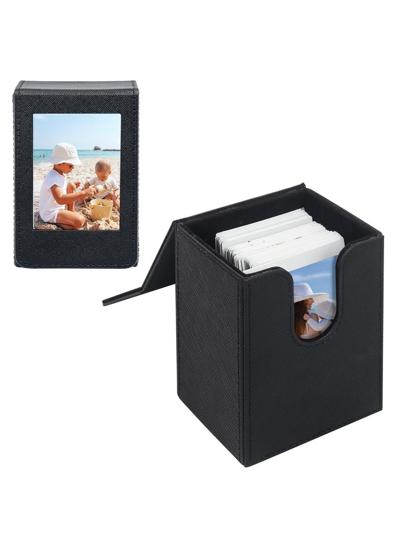 Mini 3 inch Film Picture Holder Case, Functional Storage Case for Fujifilm Instax Mini 12/11/99/90/EVO Camera Film Accessories Photo Pouch Protection Case Can hold 50+ films (Black)