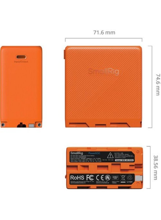 L-Series/NP-F970 USB-C Rechargeable Camera Battery (Orange)