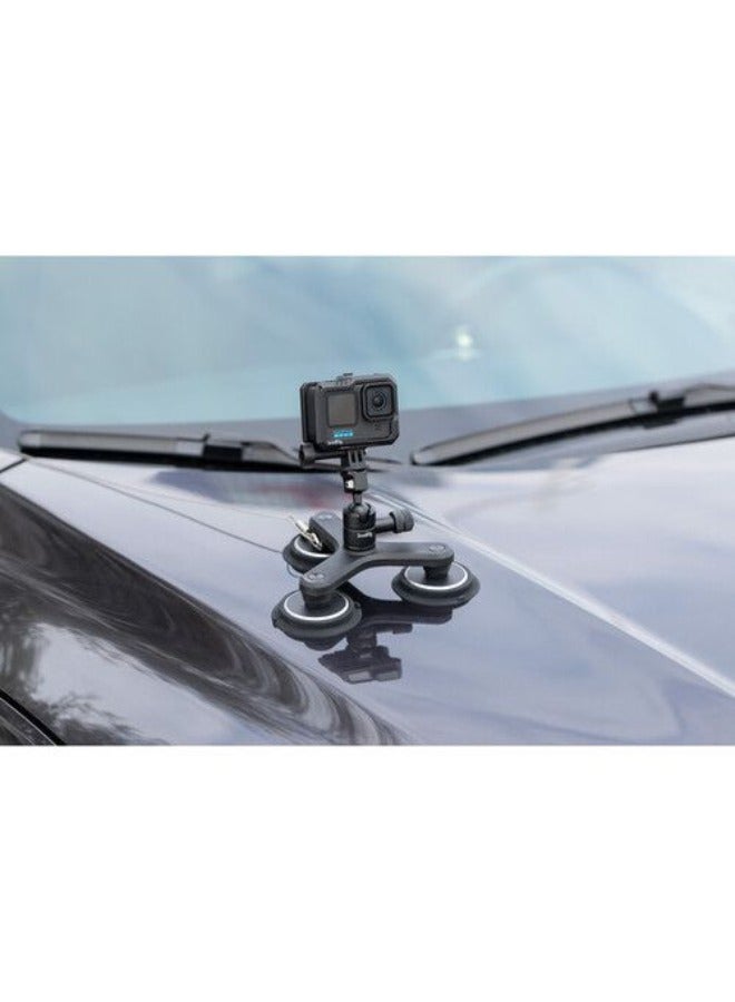 Triple Magnetic Suction Cup Mounting Support Set For Action Cameras