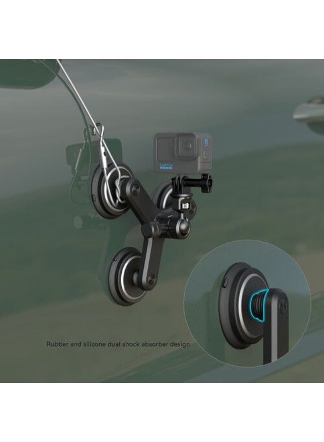 Triple Magnetic Suction Cup Mounting Support Set For Action Cameras