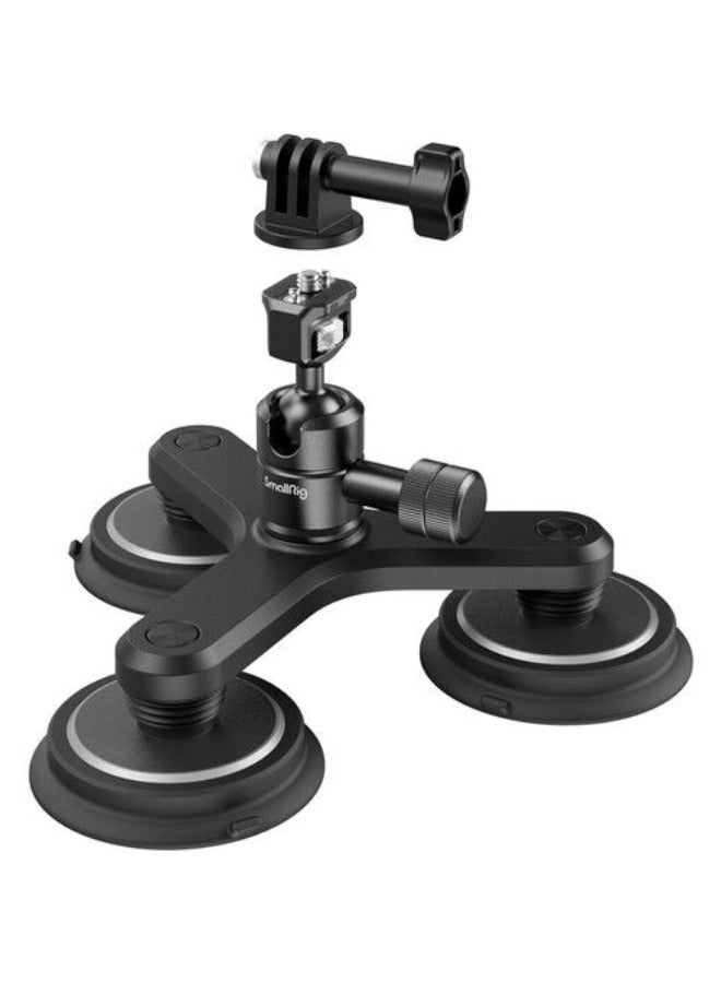 Triple Magnetic Suction Cup Mounting Support Set For Action Cameras