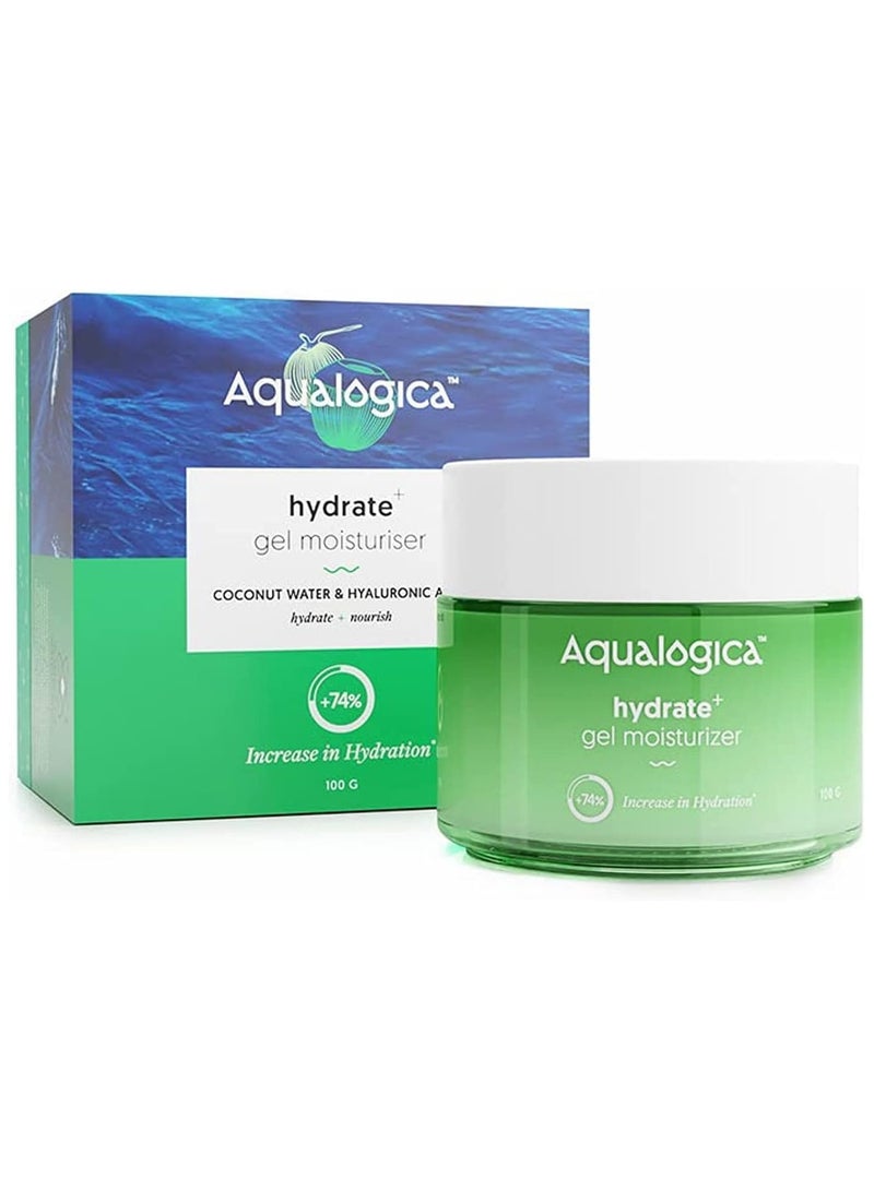 Aqualogica Hydrate+ Gel Moisturizer with Coconut Water & Hyaluronic Acid for Deep Hydration | Oil-Free Formula | 100g