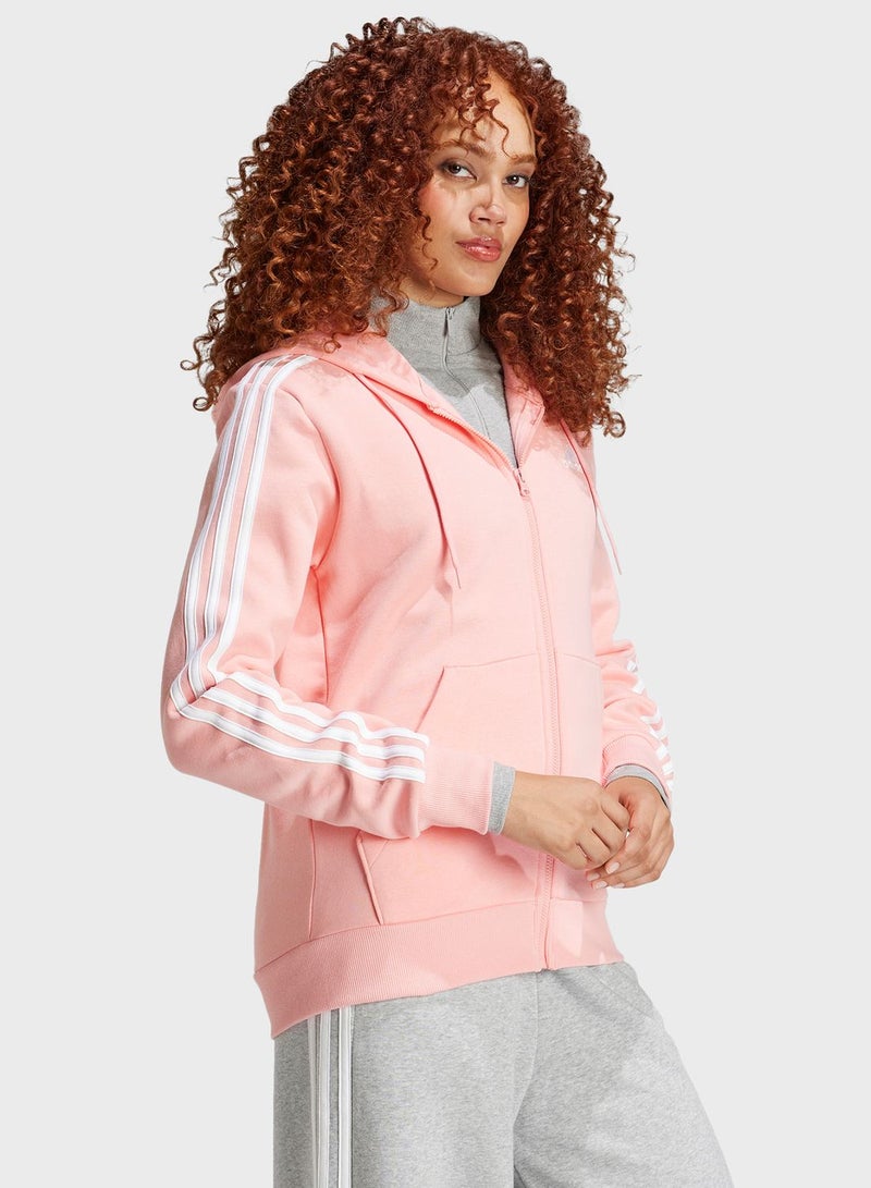 Essentail 3 Stripe Fleece Hoodie