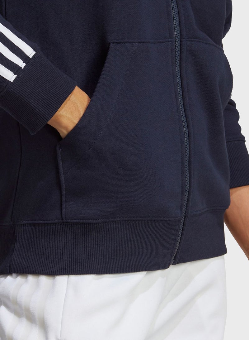 Essentail 3 Stripe French Terry Hoodie