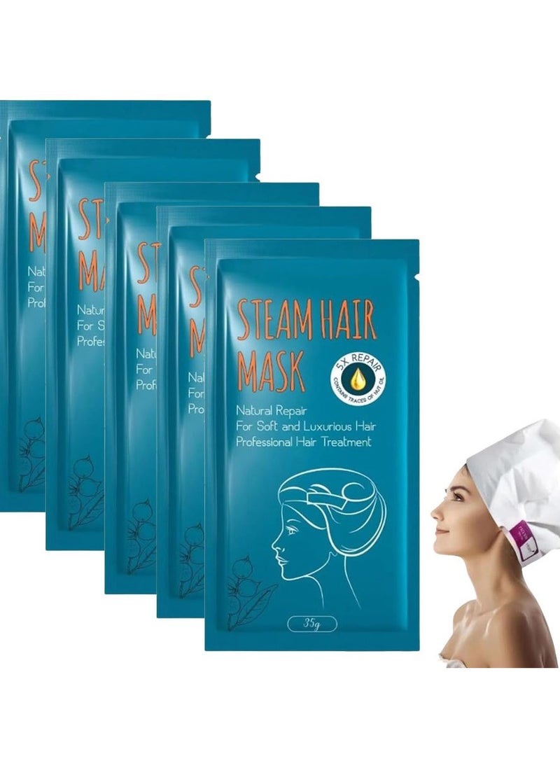 Pack Of 5 Steam Hair Mask Natural Repair For Soft and Luxurious Hair Professional hair Treatment 5 X 35g