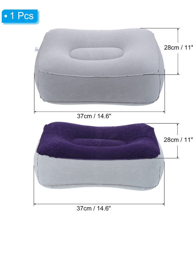 Travel Foot Rest Pillow, 2 Pack Inflatable Foot Rest Cushion, Travel Flight Leg Rest Pillow, for Cars, Home, Office, Trains, Airplane, Make a Flat Bed for Baby, Kids, Toddlers (2 Colors)