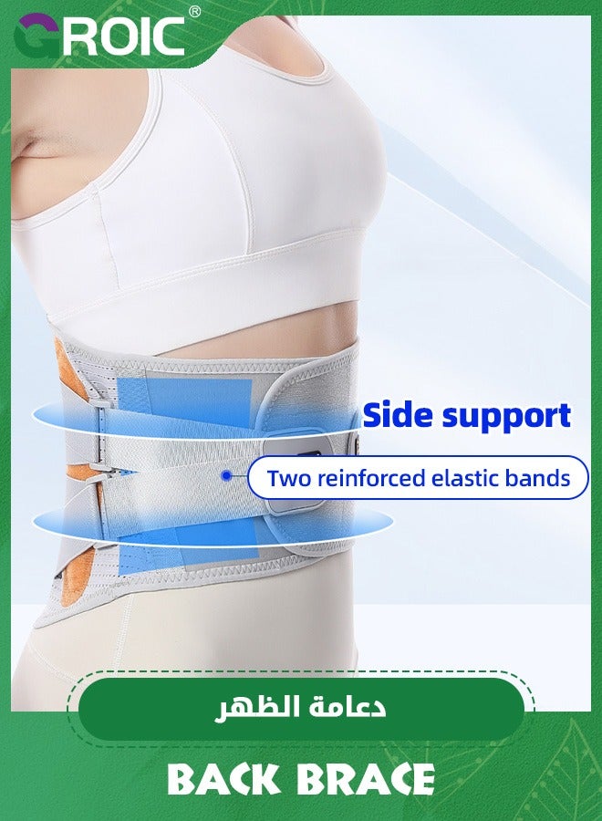 Self Heating Waist Protection,Back Braces for Lower Back Pain Relief with 4 Stays,Breathable Back Support Belt with 3 gaskets,Sports Protective Equipment