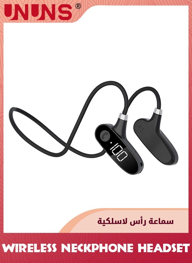 Bone Conduction Headphones,Wireless Air Conduction Earphones Bluetooth 5.3 Headset,HiFi Stereo Sound Open Ear Headphone,Waterproof Sports Headset With Digital Display,For Running Cycling Hiking