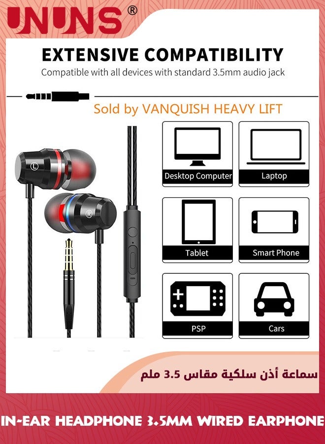 In-ear Headphone,3.5mm Wired Headphones With Type C Adapter,Noise Cancelling Earphones With Microphone,Stereo Sound Headset For MacBook iPhone iPod iPad Samsung Galaxy Android Tablet MP3