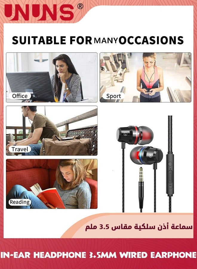 In-ear Headphone,3.5mm Wired Headphones With Type C Adapter,Noise Cancelling Earphones With Microphone,Stereo Sound Headset For MacBook iPhone iPod iPad Samsung Galaxy Android Tablet MP3