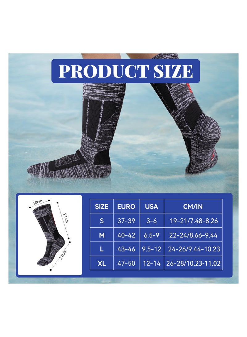 Waterproof Socks, Unisex Waterproof Breathable Socks, Outdoor Sports Breathable Waterproof Socks, for Climbing, Hiking, kiing Fishing, Kayaking,  Trail Running, Crew Socks, for Men Women (Size: L)