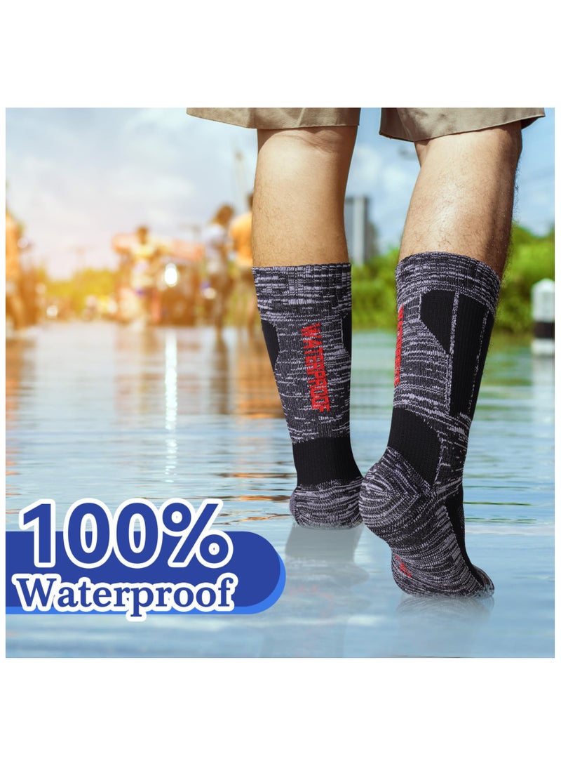 Waterproof Socks, Unisex Waterproof Breathable Socks, Outdoor Sports Breathable Waterproof Socks, for Climbing, Hiking, kiing Fishing, Kayaking,  Trail Running, Crew Socks, for Men Women (Size: L)