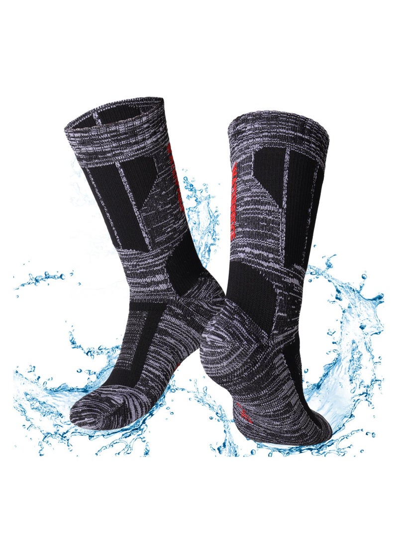 Waterproof Socks, Unisex Waterproof Breathable Socks, Outdoor Sports Breathable Waterproof Socks, for Climbing, Hiking, kiing Fishing, Kayaking,  Trail Running, Crew Socks, for Men Women (Size: L)