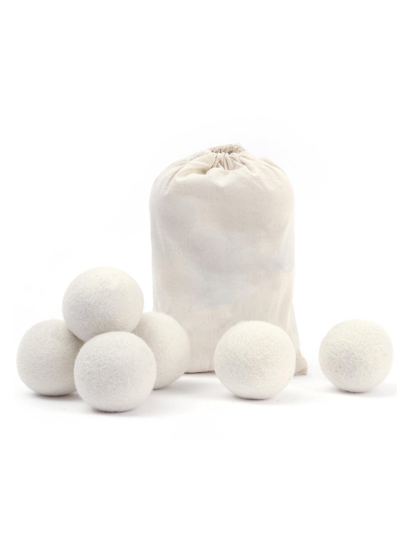 Wool Dryer Balls 6 Pack, Laundry Reusable Reduce Clothing Wrinkles, Wool Balls for Dryer, Natural Fabric Softener, New Zealand Wool, Saving Drying Time, Lint Free, Anti Static, Dryer Balls for Dryers