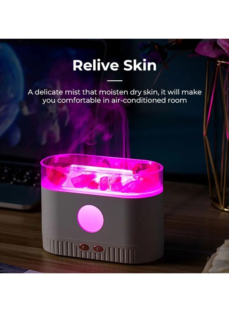 Ultrasonic humidifier Aromatherapy Diffuser Mist Salt Lamp Essential Oil Diffuser 7 Color Gradient LED Lights Modes for Home Bedroom Office Auto Shut-Off