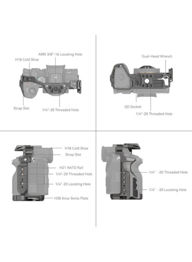HawkLock Quick Release Advanced Cage Kit for Sony a7R V, a7 IV, a7S III