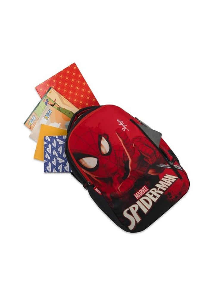 Skybags Printed School Backpack For Kids, 02 Red, (Marvel Spiderman)