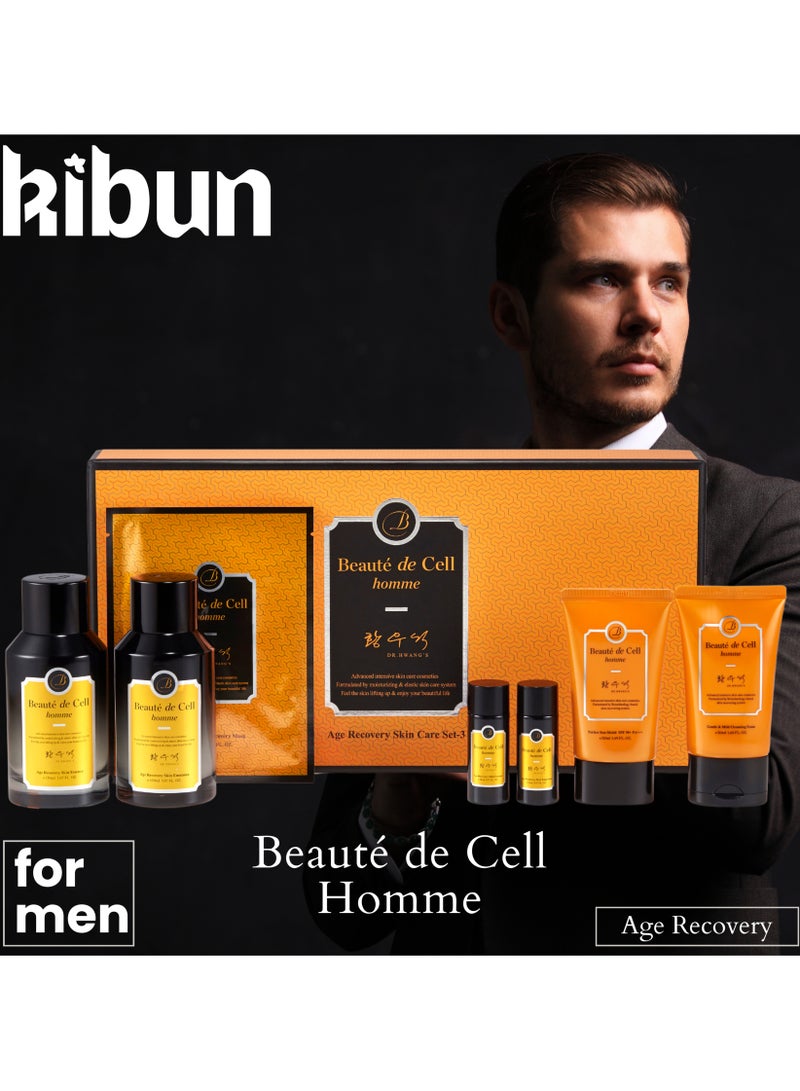 Beaute de cell Homme Age Recovery Men Skin Care Set-3 | Caviar Extract | Refreshingly moisturizing | vitalizing anti-aging | Calms and hydrates dry skin | All skin types