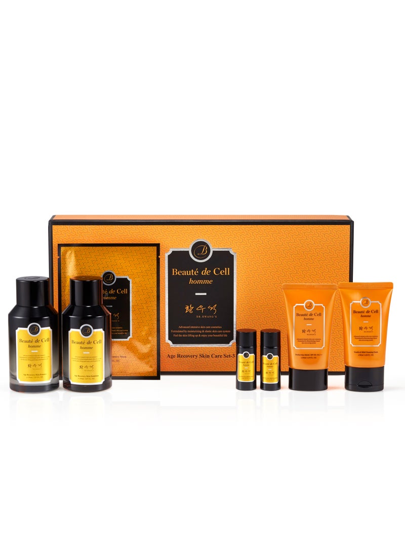 Beaute de cell Homme Age Recovery Men Skin Care Set-3 | Caviar Extract | Refreshingly moisturizing | vitalizing anti-aging | Calms and hydrates dry skin | All skin types