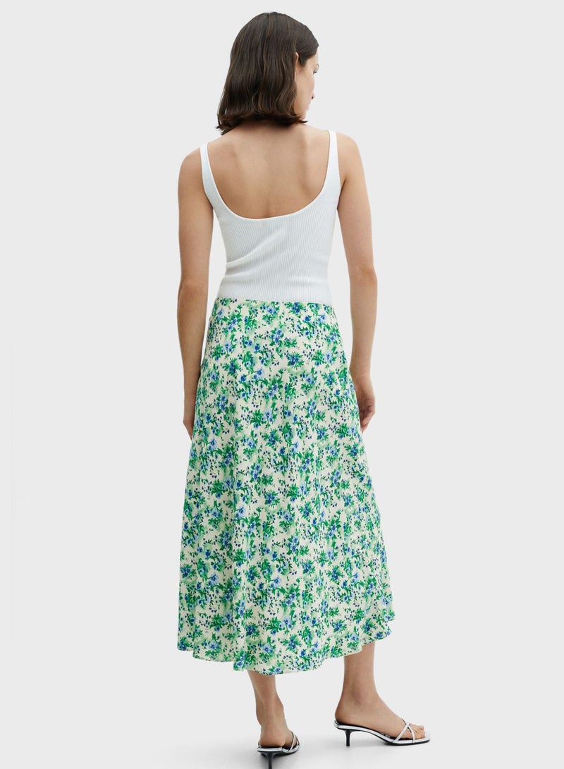 Printed High Waist Skirt