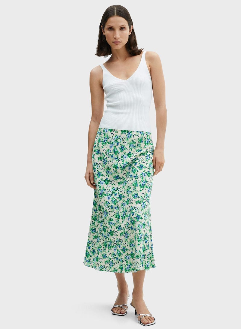 Printed High Waist Skirt