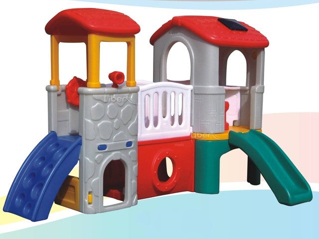 MEGASTAR PLAY SLIDE WITH TWIN TOWER MULTICOLOR 300 X 185 X 175cm