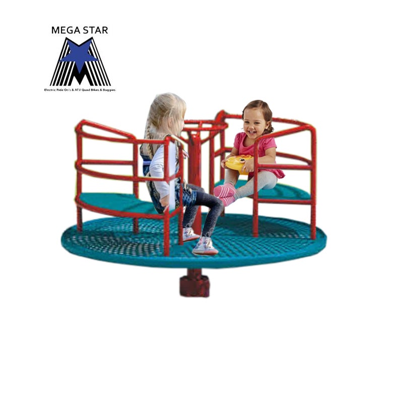 Megastar Lounge Disc Merry Go Round  For 3 kids With Steering Wheel 150X180X110cm