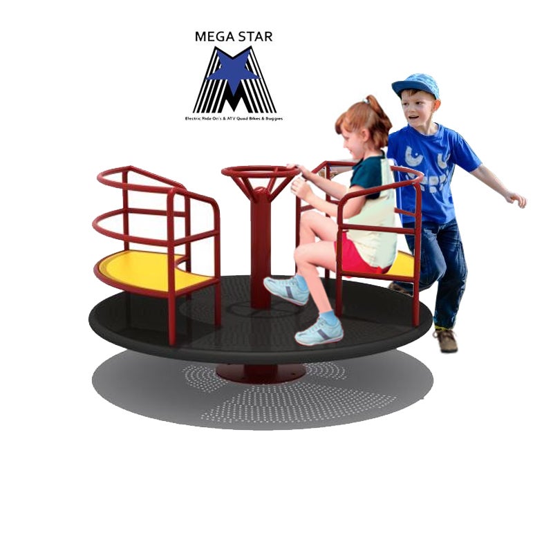 Megastar Lounge Disc Merry Go Round  For 3 kids With Steering Wheel 150X180X110cm