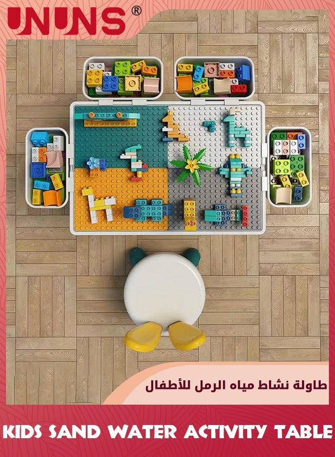 Small Activity Table For Toddlers 1-3,Kids Multi-Functional Table And Chair,Playing Building Blocks,Marble Run Toy,Sand&Water,Color Dough,Drawing&Learning,Boy Girl Study Activity Table
