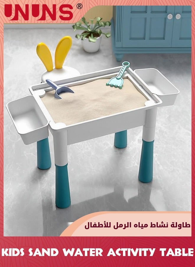 Small Activity Table For Toddlers 1-3,Kids Multi-Functional Table And Chair,Playing Building Blocks,Marble Run Toy,Sand&Water,Color Dough,Drawing&Learning,Boy Girl Study Activity Table