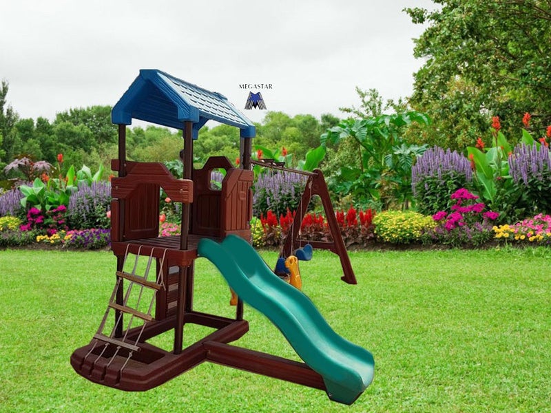 Megastar Tower Play Arena with Swings Slides & Rope  Climber 461X300X128cm